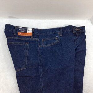 Faded Glory Jeans Mens 42x32 Dark Blue Denim Straight Leg Original Cotton NWT